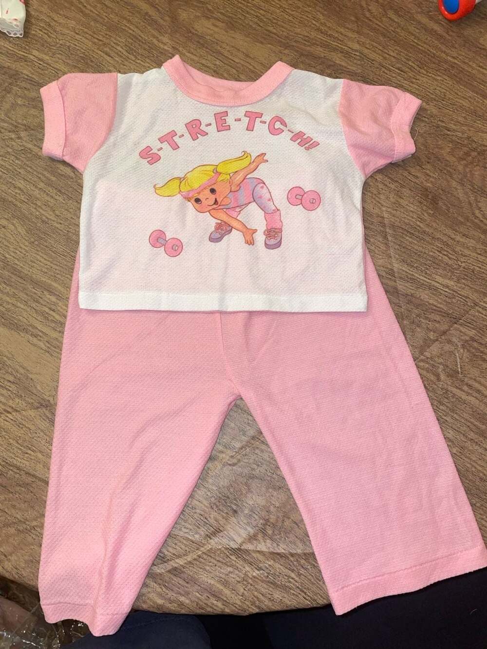 Fisher-Price Stretch-H! Vintage 2-Piece Pink Outfit Set